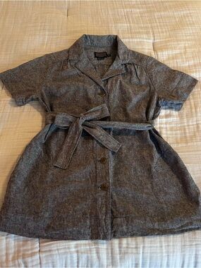 Pendleton Women’s Blue Textured Linen Cotton Blend Button Jacket w/ Pockets